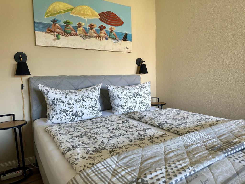 Postel nebo postele na pokoji v ubytování Min Öömrang Lun