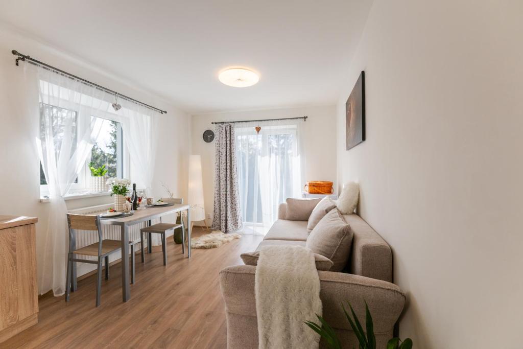 Posezení v ubytování Apartmán Srdce Vysočiny