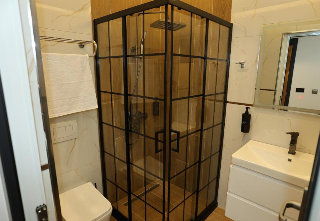 Koupelna v ubytování Hotel Luna