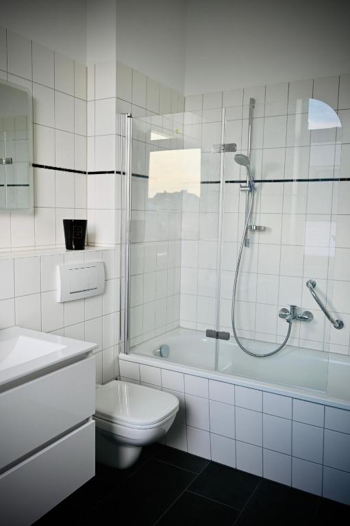 Ein Badezimmer in der Unterkunft ZUHAUSE AM MEER mit Sonnenbalkon in Strand- und Altstadtnähe