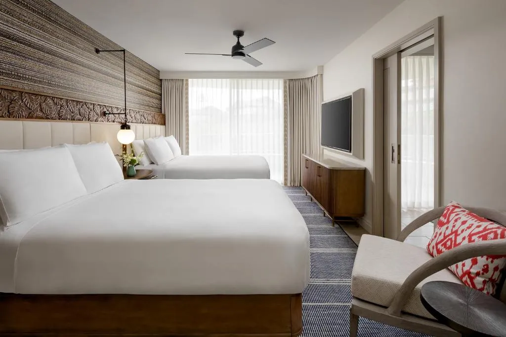 Suite with Two Double Beds, Sofa Bed and Partial Ocean View