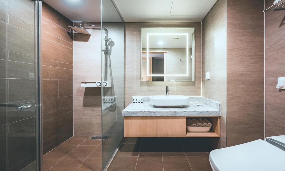 Koupelna v ubytování Wonju City Hotel HYEOKSIN