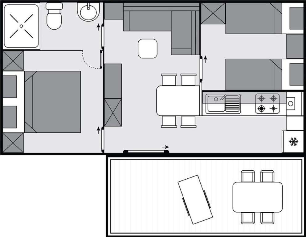 Plán poschodí v ubytovaní Mobilehome Victoria - Camp Soline