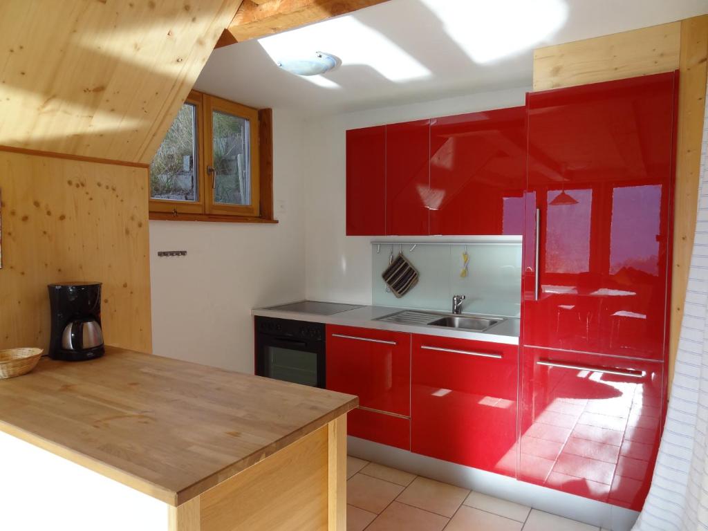 Kuchyň nebo kuchyňský kout v ubytování Chalet Les Pyramides