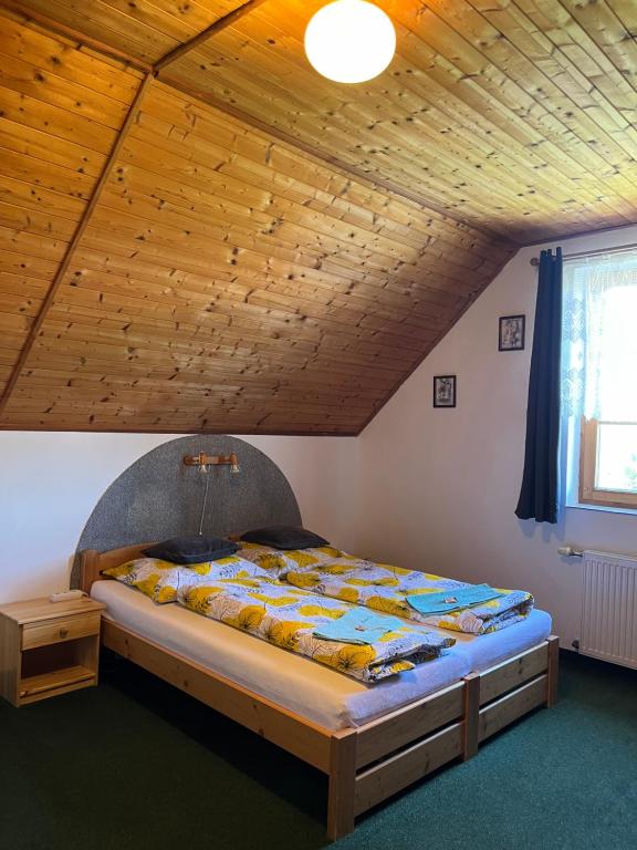 Postel nebo postele na pokoji v ubytování Pension Jitka
