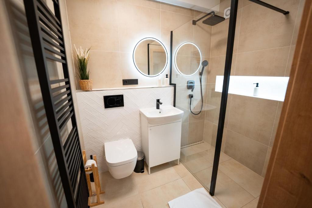 Et bad på Apartmány V zahradě