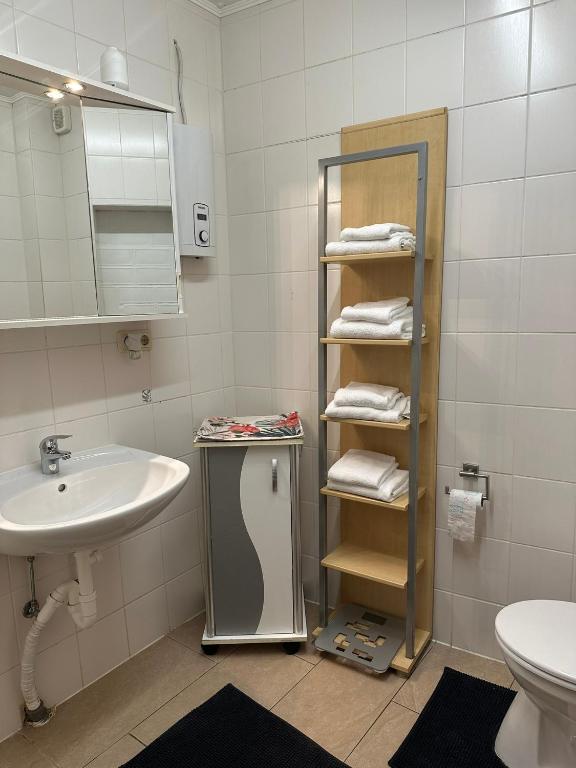 Koupelna v ubytování Ferienwohnung Dreiländerblick