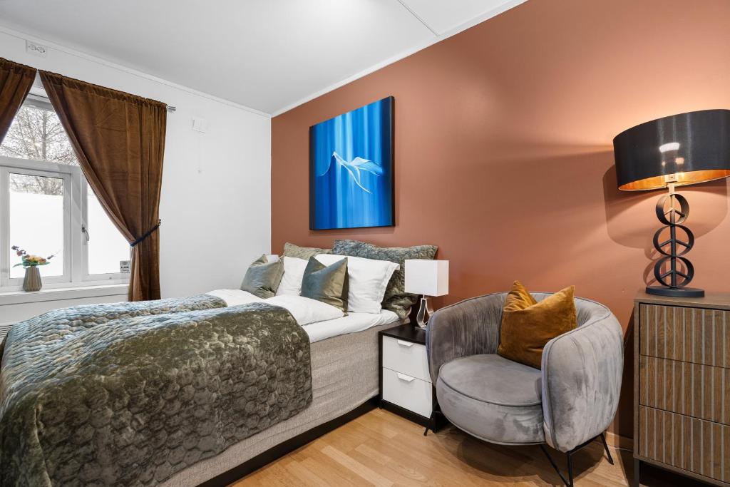 Postel nebo postele na pokoji v ubytování BraMy Apartments The Bucks Villa