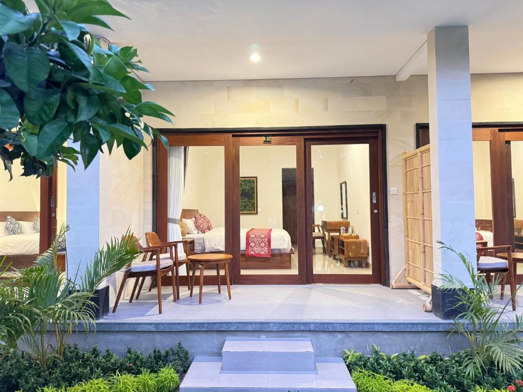 Posezení v ubytování Puri Teduh Guesthouse Ubud
