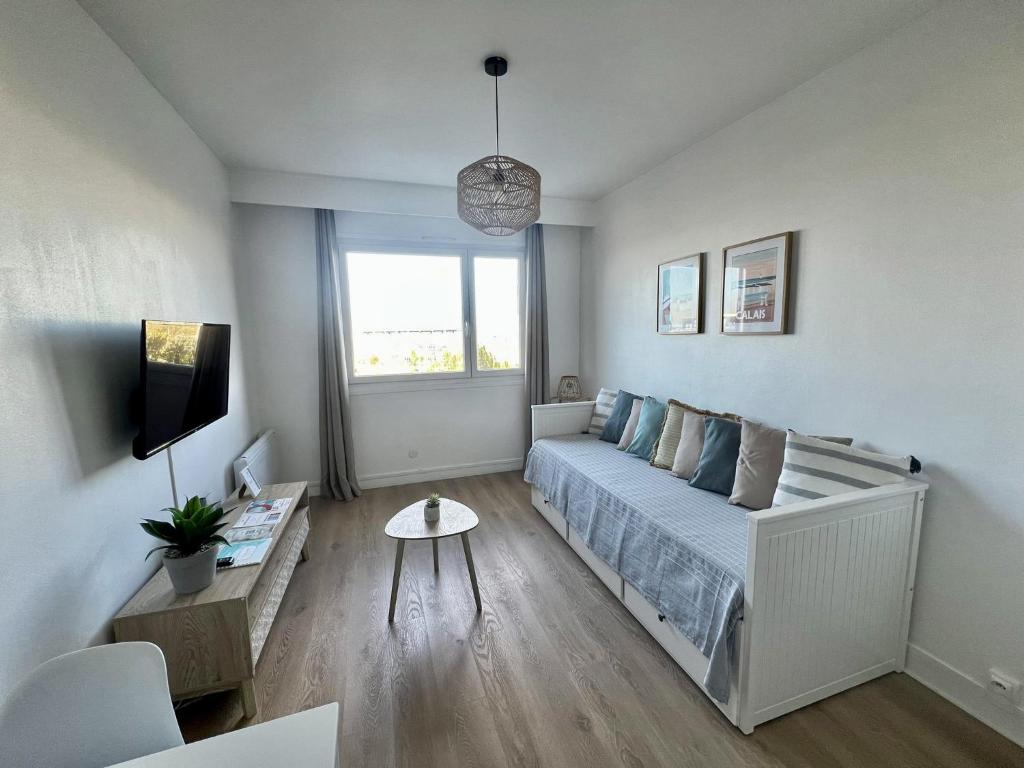 Posteľ alebo postele v izbe v ubytovaní L'escapade, studio avec vue mer