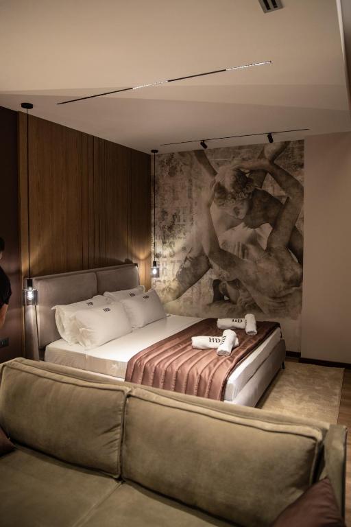 Postel nebo postele na pokoji v ubytování Dial Hotel