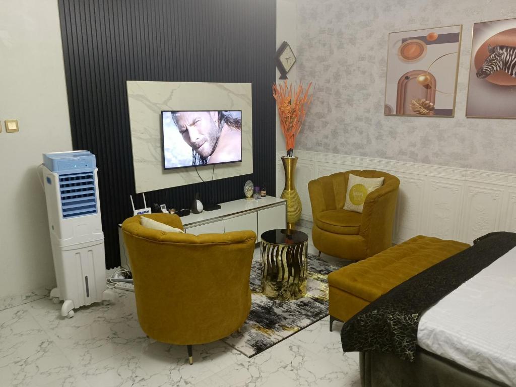 TV a/nebo společenská místnost v ubytování Apartment B16