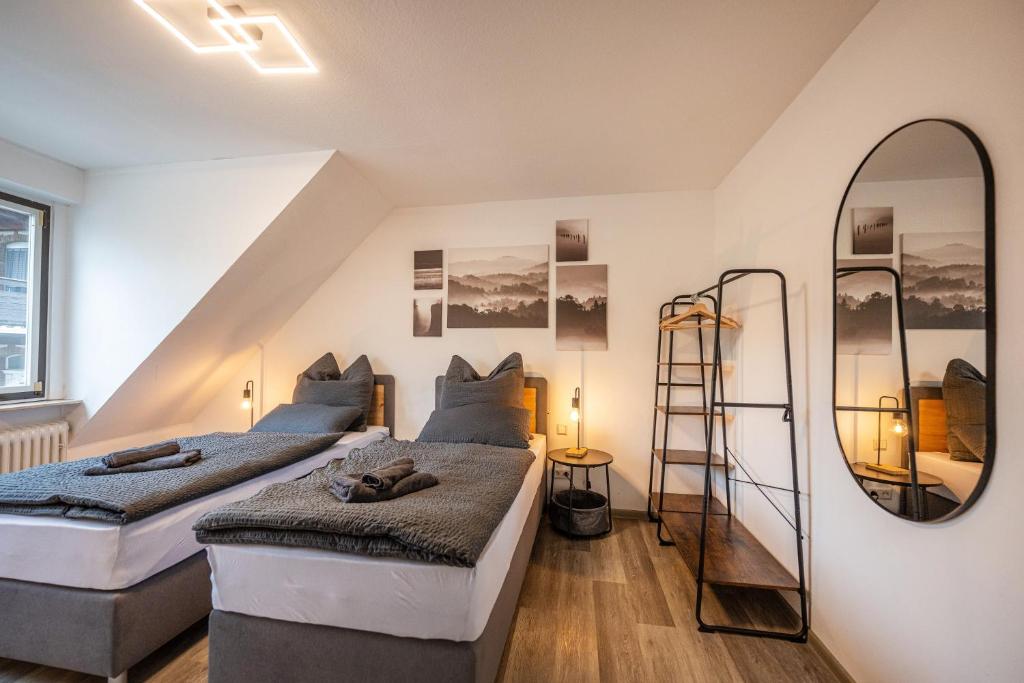 Ruang duduk di Obere Rheinblick-Oase Komfort mit 2 SZ Balkon