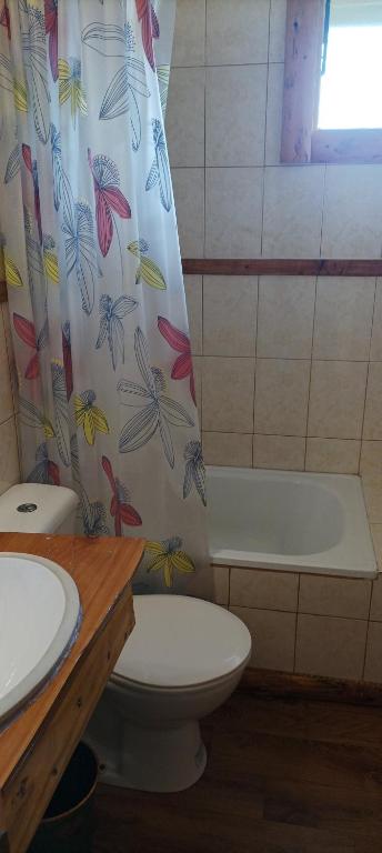 Koupelna v ubytování Cabañas Rustikas