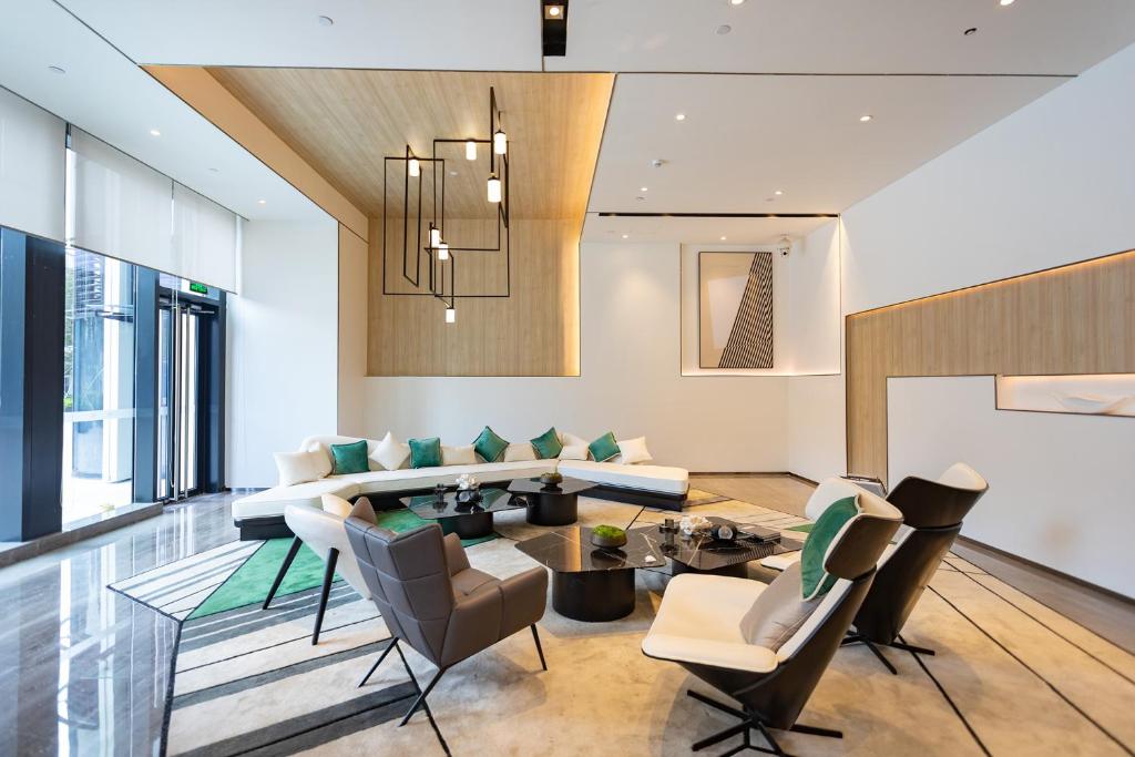 Posezení v ubytování Yomanjoo City View Hotel - Shenzhen Nanshan Coastal City Flagship Store