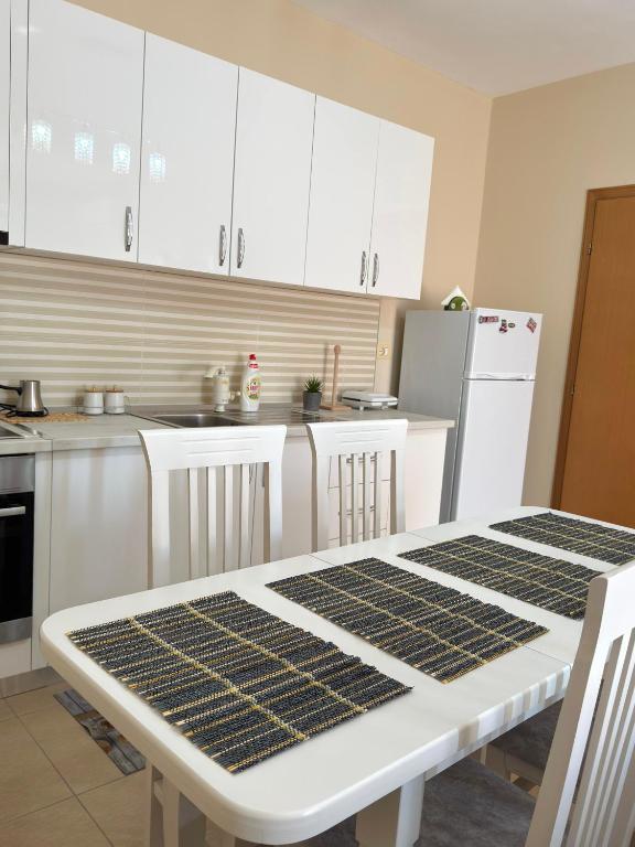 Kuchyň nebo kuchyňský kout v ubytování Shkodra Apartment