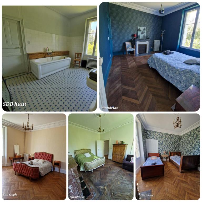 Postel nebo postele na pokoji v ubytování Gîte Manoir du moulin près du zoo de Beauval et les châteaux de la Loire