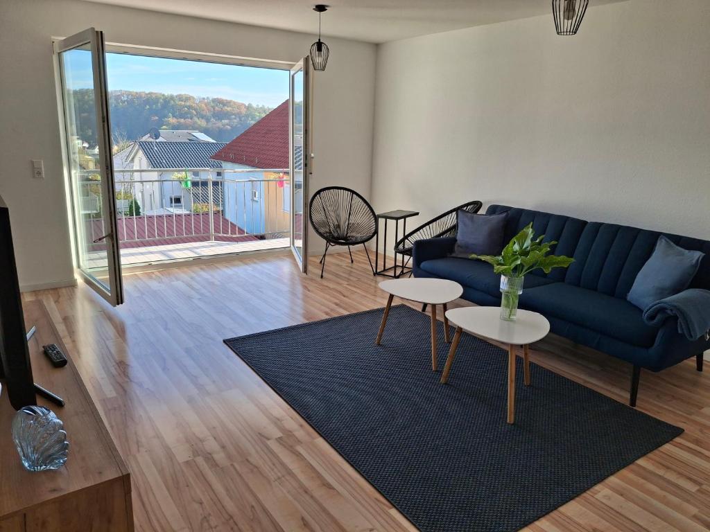 Χώρος καθιστικού στο Schöne Wohnung mit Balkon