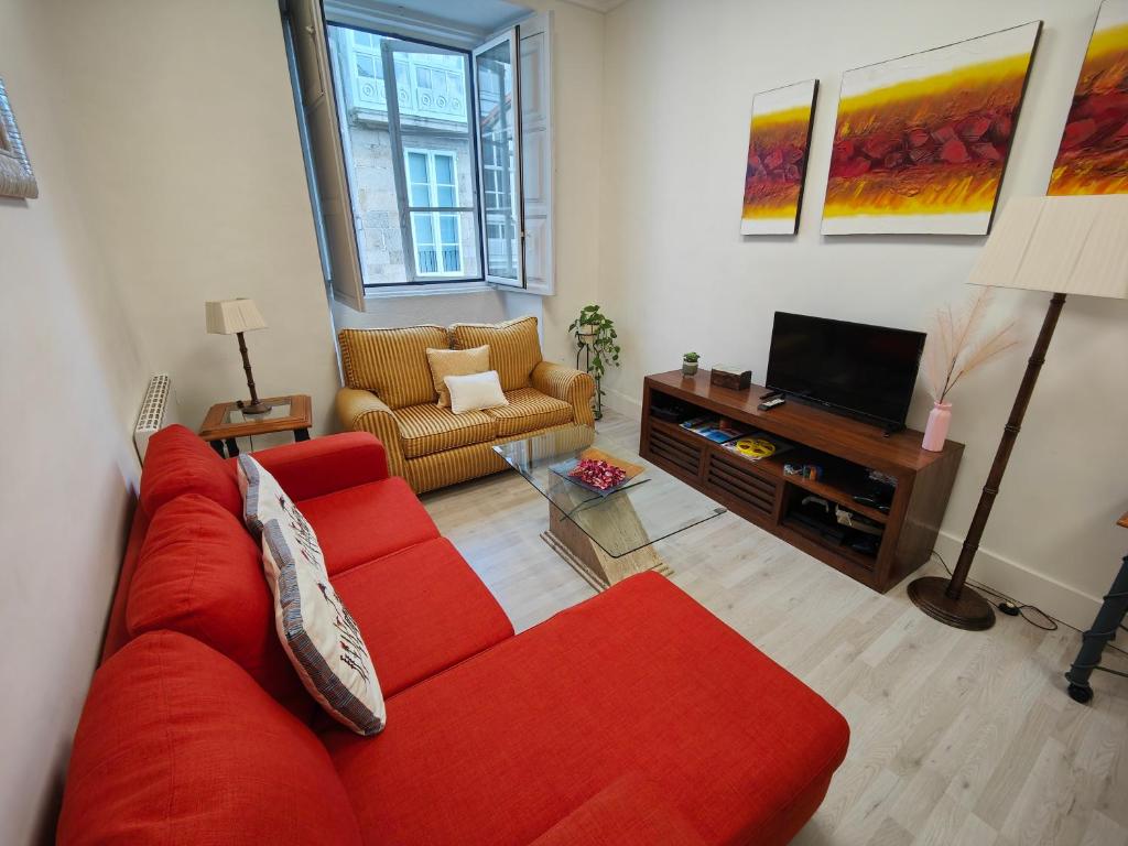 Χώρος καθιστικού στο Rua Nova Apartment 28, 3 Dormitorios, WIFI, PS4 y Netflix, a 200m Catedral
