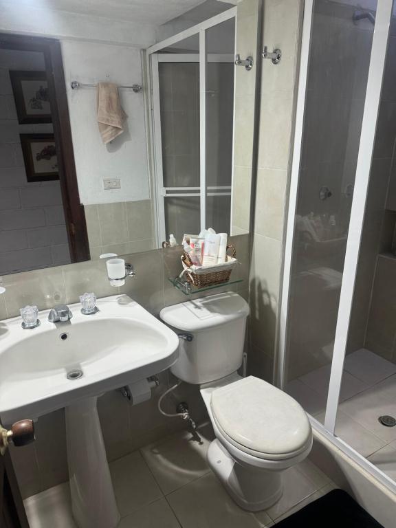 Koupelna v ubytování Hotel MACA lago calima