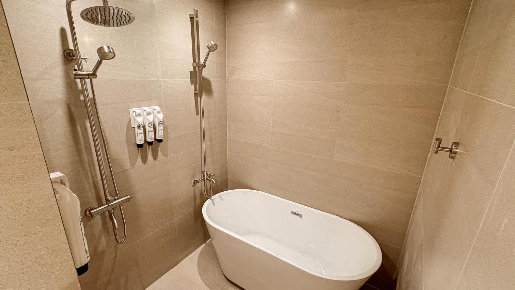 Koupelna v ubytování Hotel Yimok