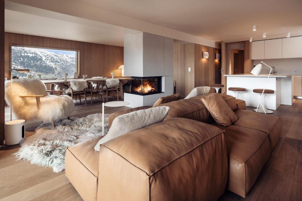 Χώρος καθιστικού στο Antarès SIRIUS 403 - Luxury ski inski out apartment