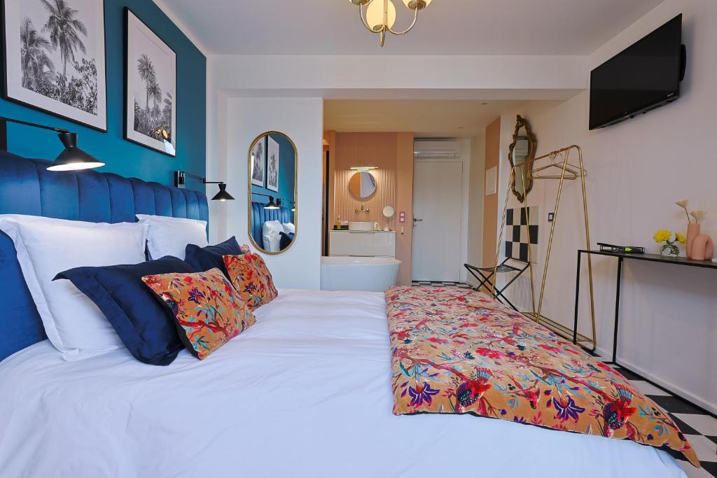 Postel nebo postele na pokoji v ubytování Chambre d'hôte luxe vue mer Miami