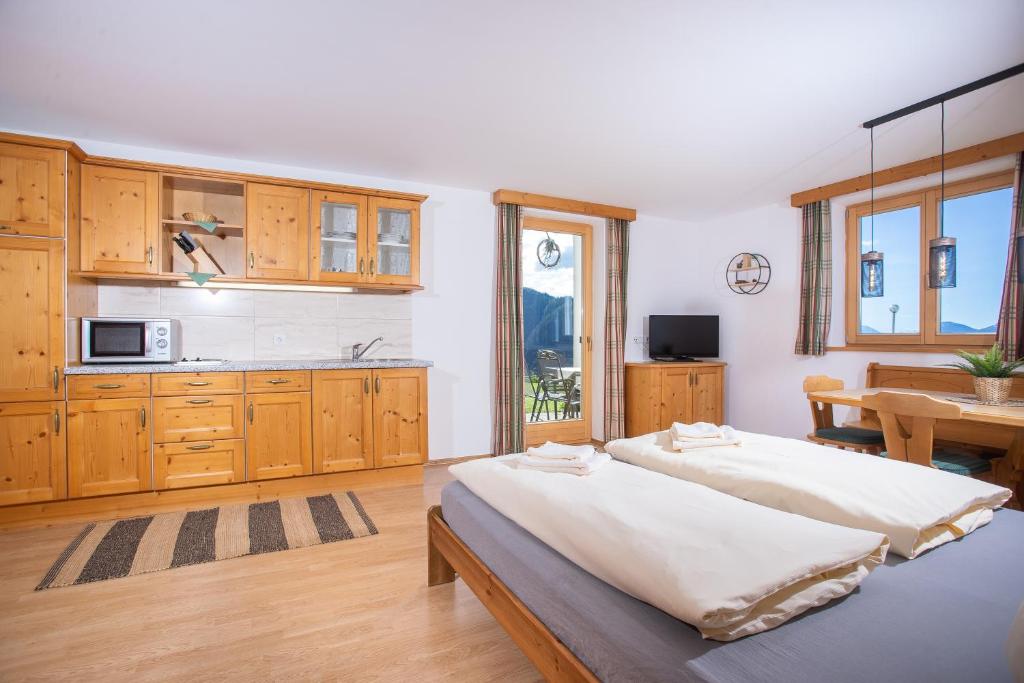 Kuchyň nebo kuchyňský kout v ubytování Alpenrelax Krepperhütte