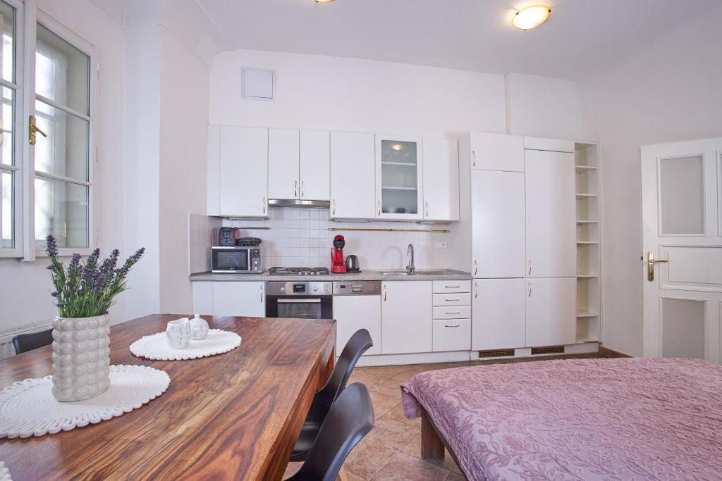 Kuchyň nebo kuchyňský kout v ubytování Charles Bridge Suites