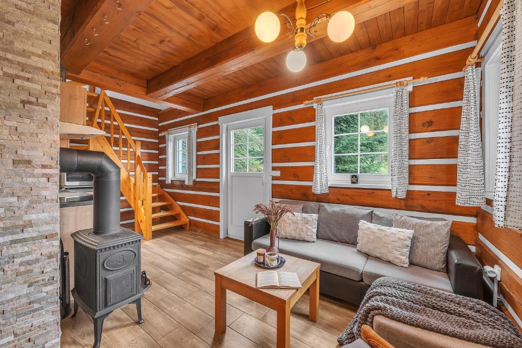 Część wypoczynkowa w obiekcie Modern chalet Na Zlatníku