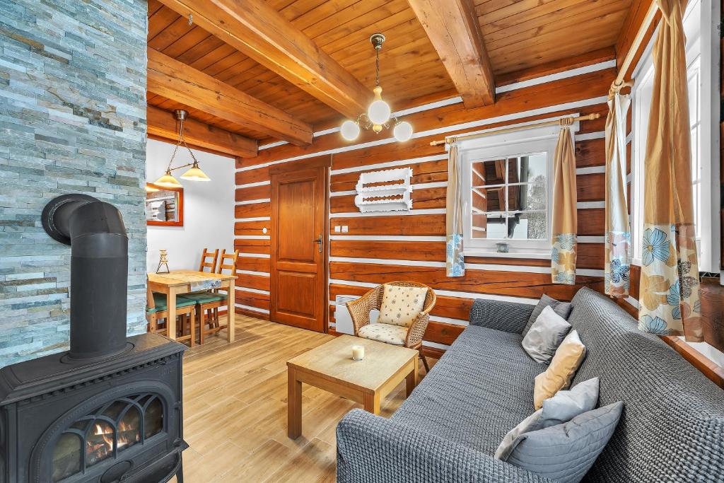 Część wypoczynkowa w obiekcie Modern chalet Na Zlatníku