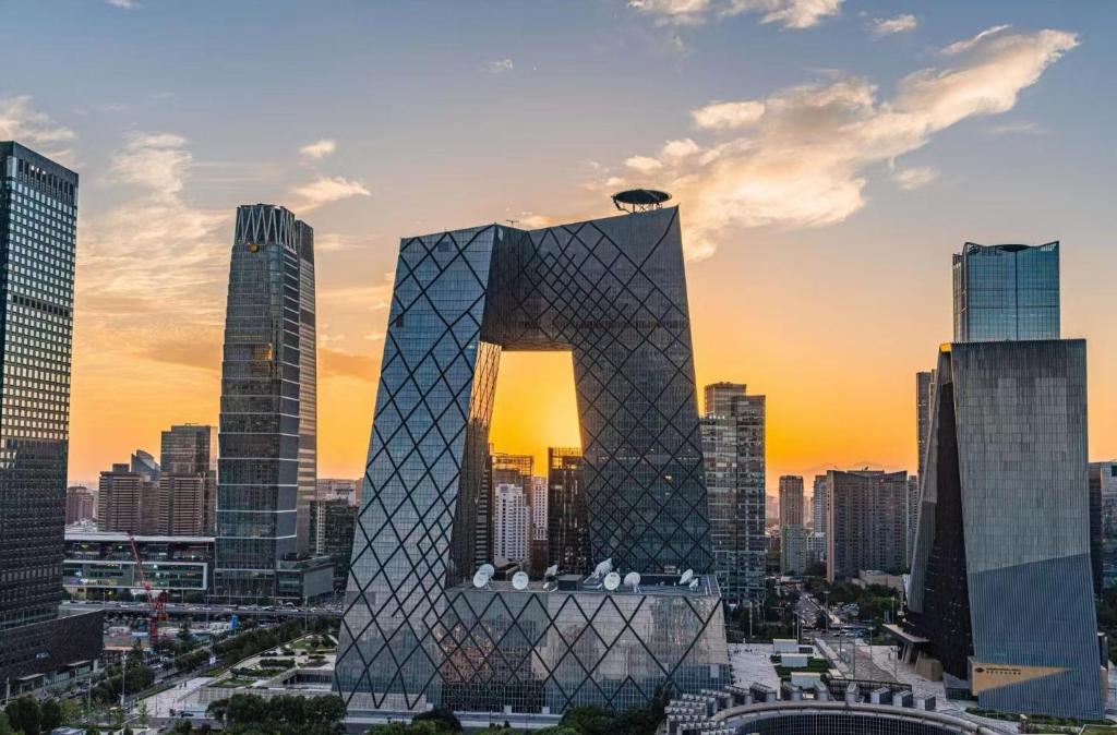 Nespecifikovaný výhled na destinaci Peking nebo výhled na město při pohledu z hotelu
