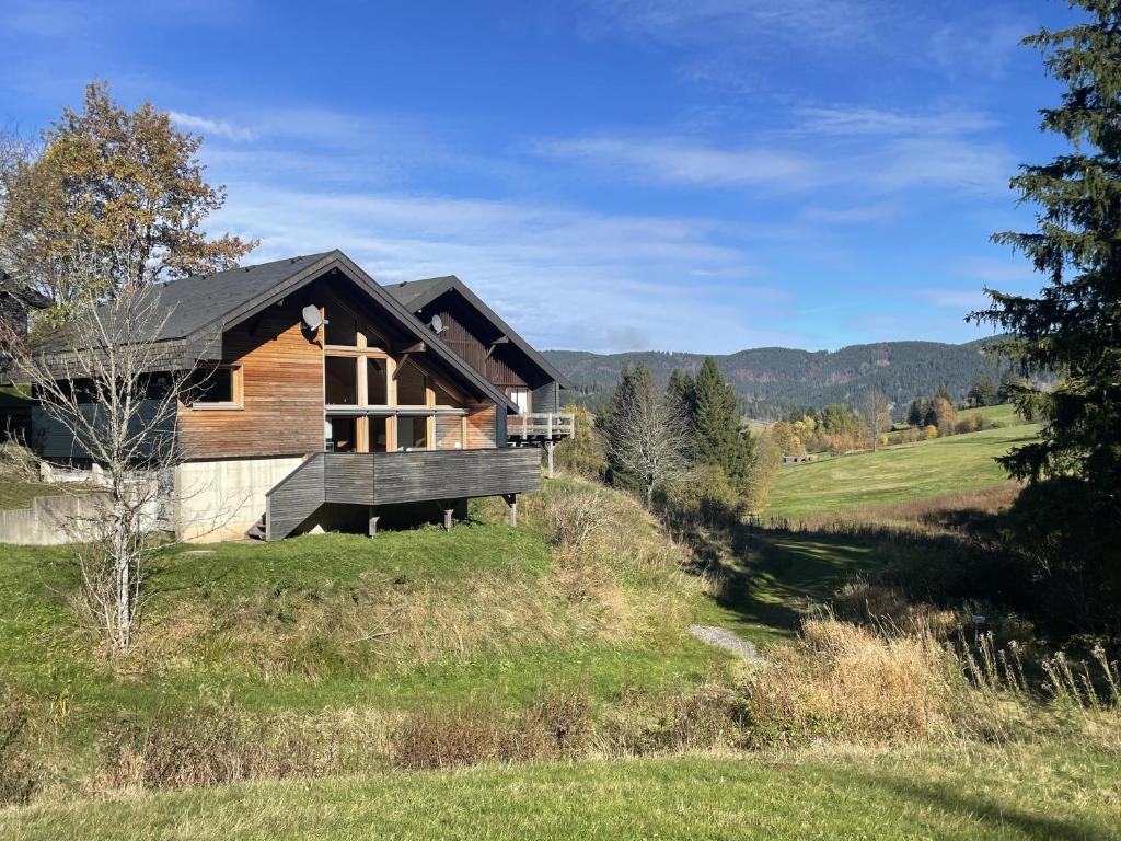a house on a hill with a green field at Chalet 22 Bernau in Bernau im Schwarzwald