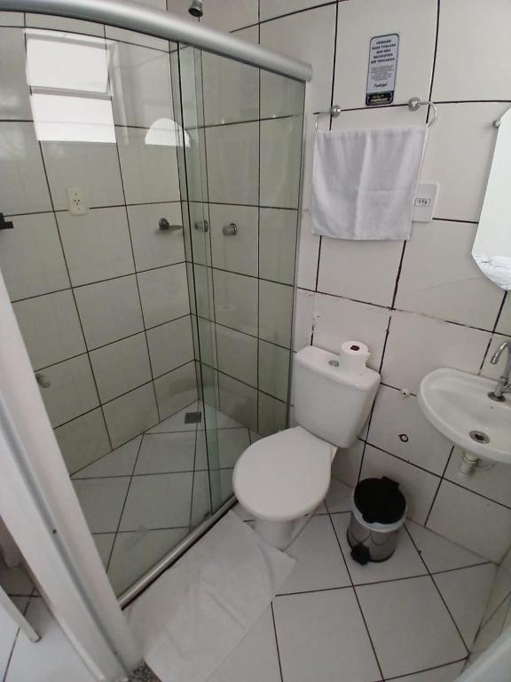 Koupelna v ubytování Hotel Aconchegante