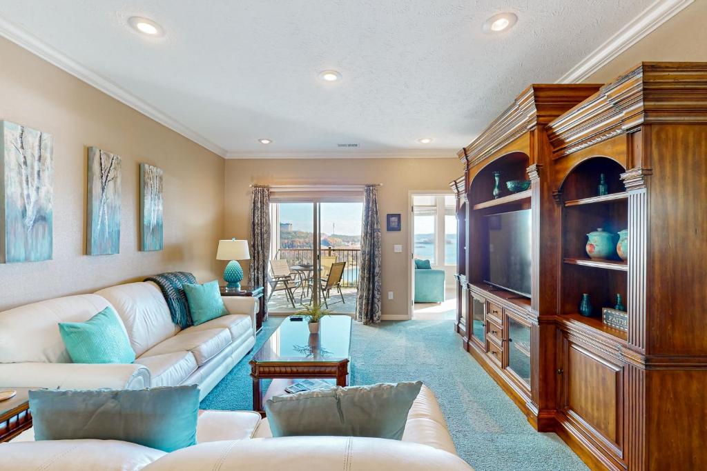 Posezení v ubytování Lake View Lookout