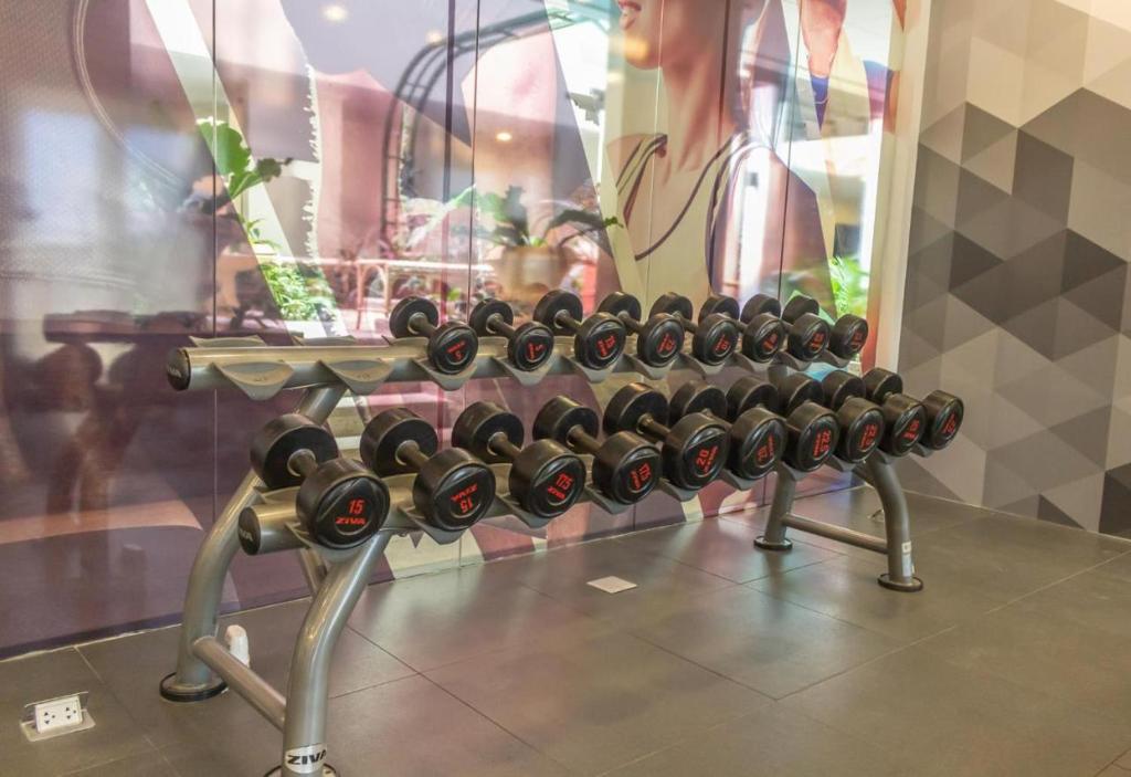 Fitness centrum a/nebo fitness zařízení v ubytování Zykes Condo at Saint Dominique