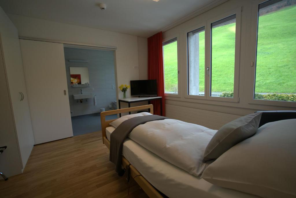 TV a/nebo společenská místnost v ubytování Hotel Kurhaus am Sarnersee