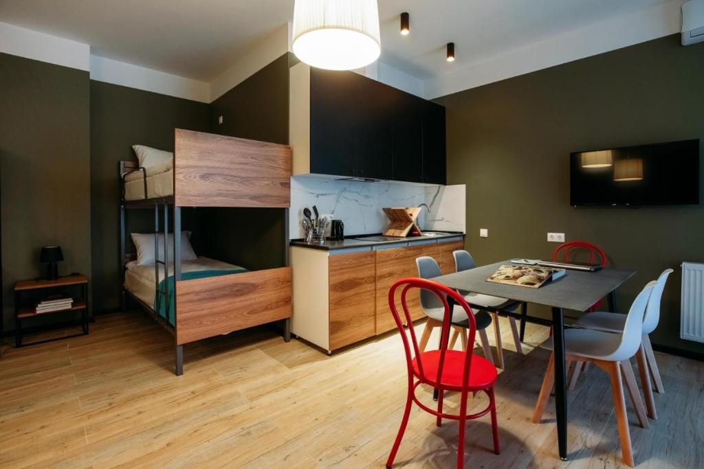Kuchyň nebo kuchyňský kout v ubytování Marjan Aparthotel