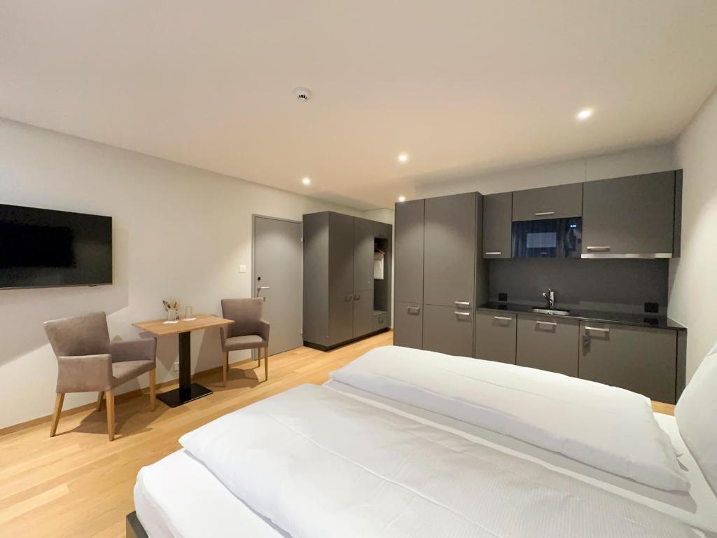 Kuchyň nebo kuchyňský kout v ubytování Aparthotel Beinwil am See