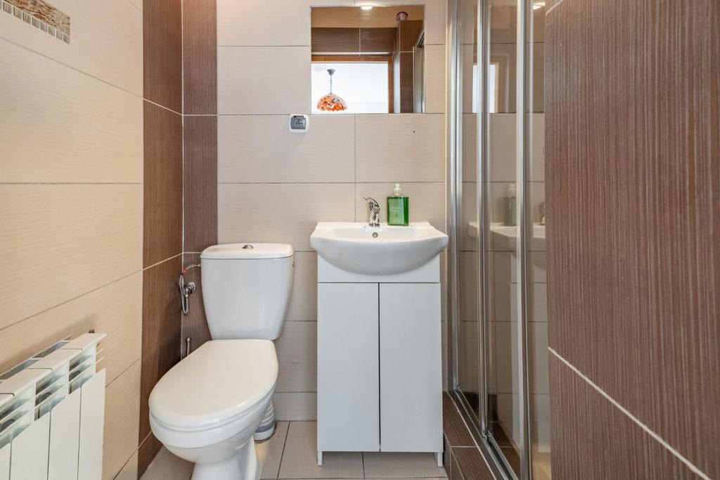 Kúpeľňa v ubytovaní Domek Pod Strzechą