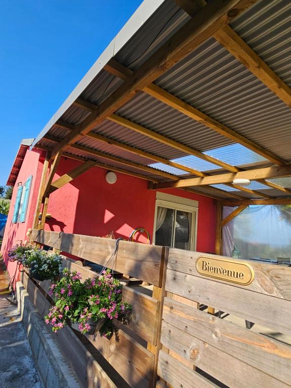 Balkón nebo terasa v ubytování Au coeur des plantations