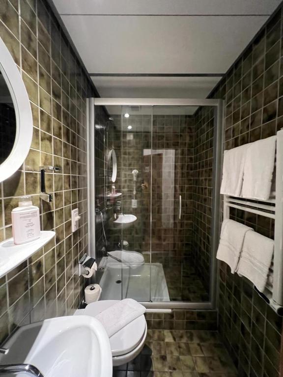 Koupelna v ubytování Hotel Croce Federale