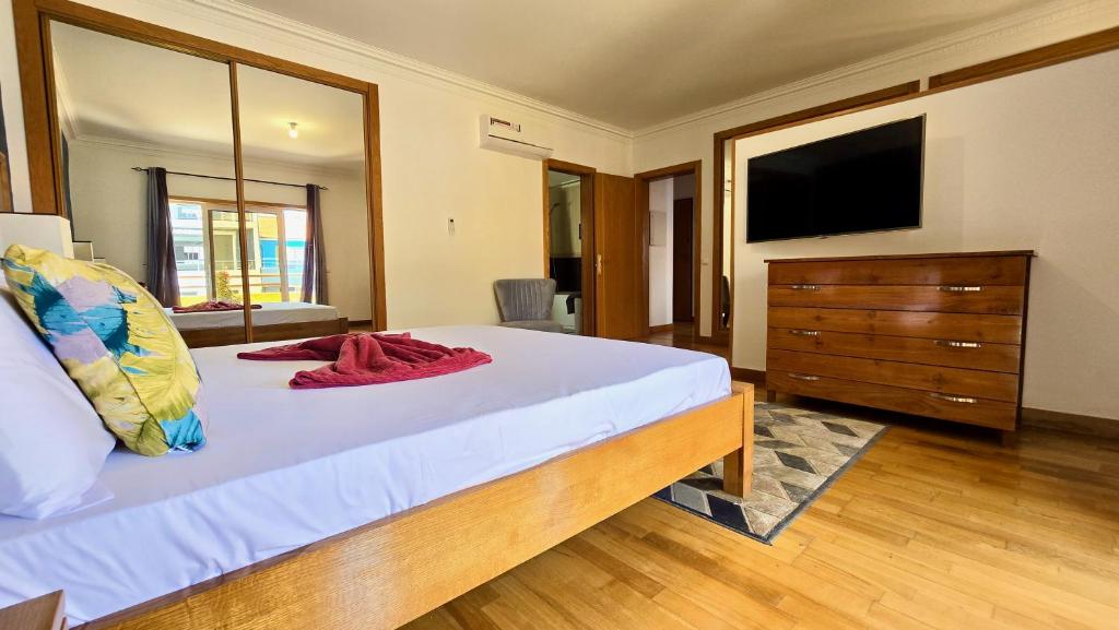 TV a/nebo společenská místnost v ubytování Spacious Penthouse with BBQ and Views