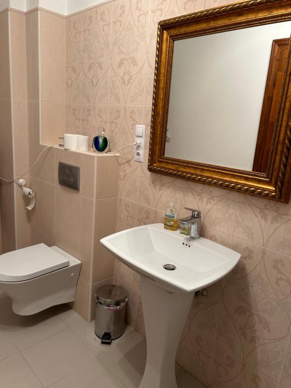 Koupelna v ubytování Rózsakert Vendégház