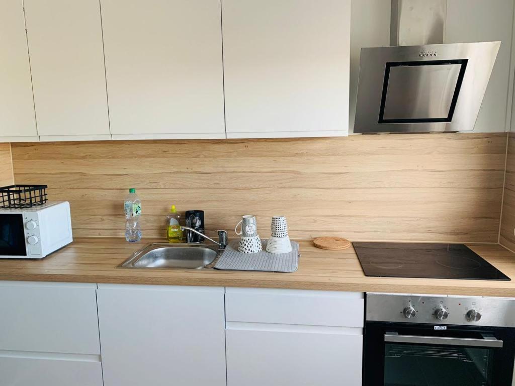 Η κουζίνα ή μικρή κουζίνα στο Charmante appartement de 2 chambres à Saint-Étienne-du-Rouvray