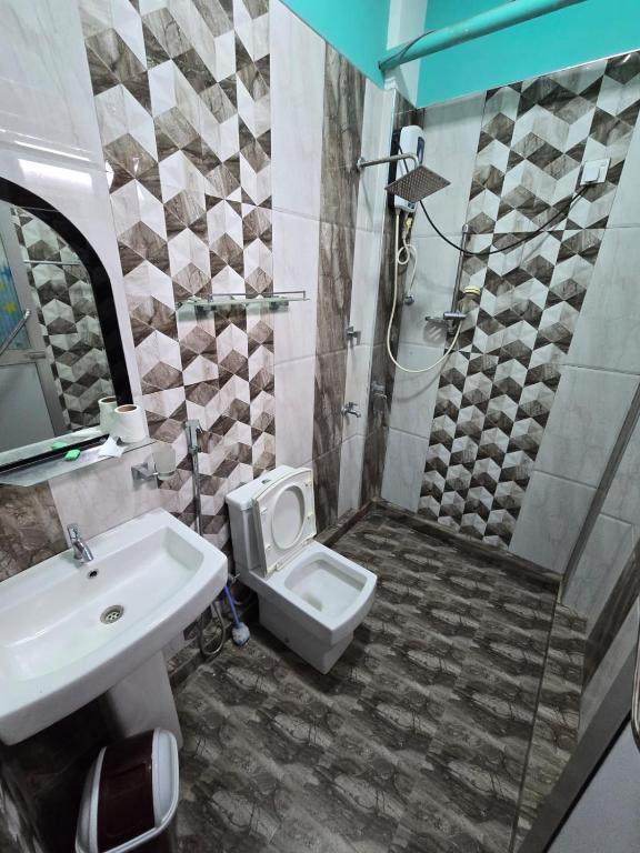 Koupelna v ubytování Dots bey beach cabana uppuveli