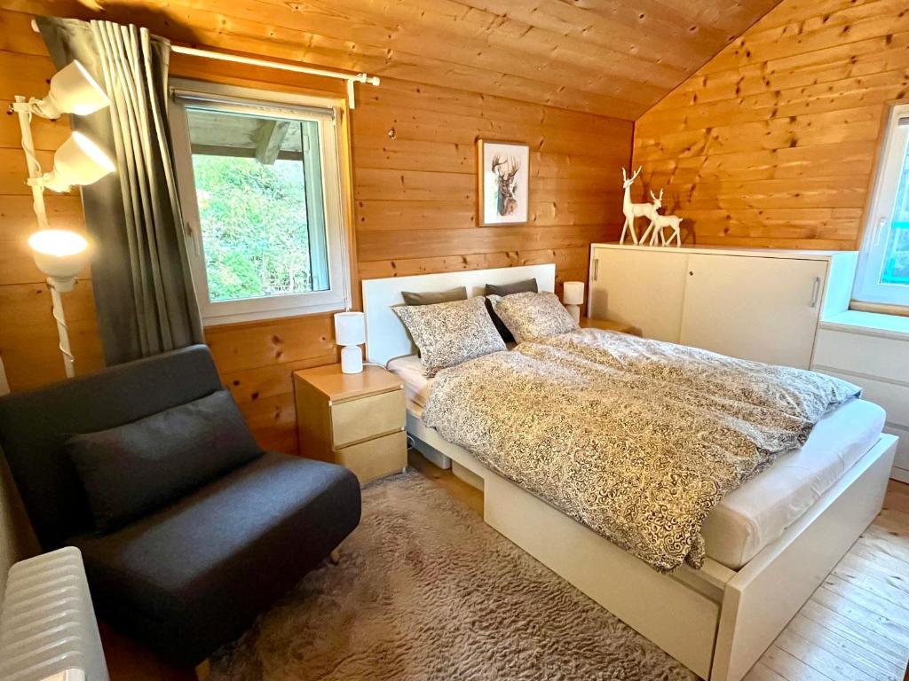 Postel nebo postele na pokoji v ubytování Chalet - Kleines Paradies -