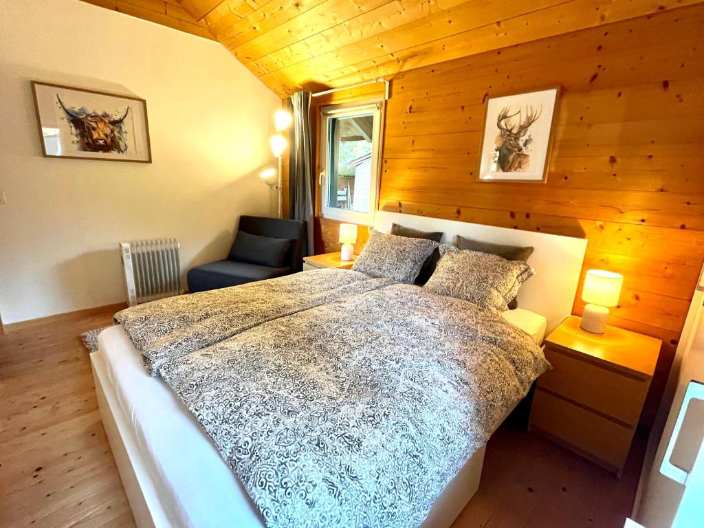 Postel nebo postele na pokoji v ubytování Chalet - Kleines Paradies -