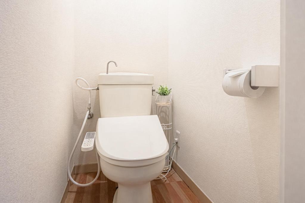 東京にあるHealing Palace Hirai tokyo down townの部屋にある白いトイレ付きのバスルーム