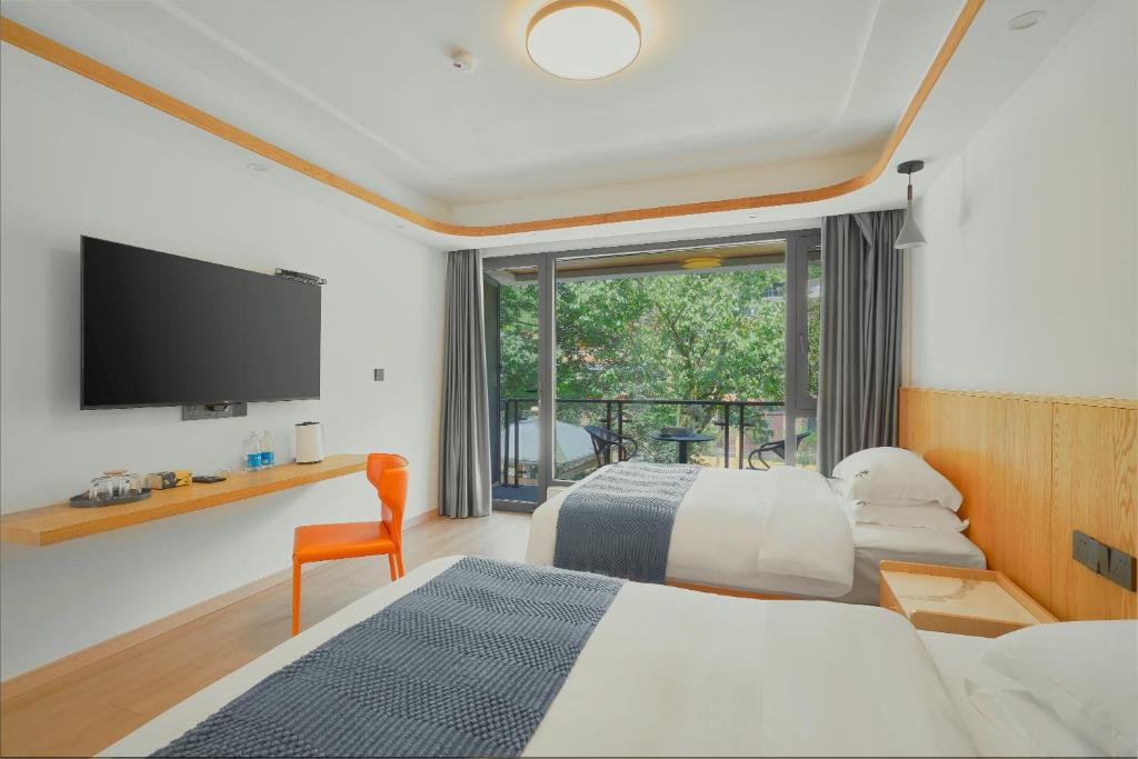 安吉季意民宿 Jiyi Boutique Homestay, Anji, Huzhou 객실 침대